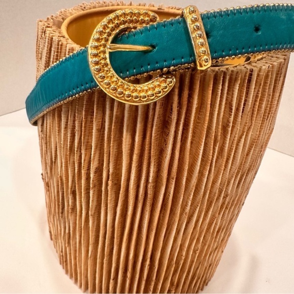 Elegant Teal and Gold Women's Belt